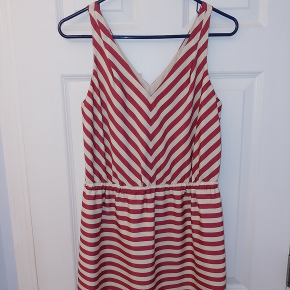 Loft stripe vneck dress - Picture 1 of 4